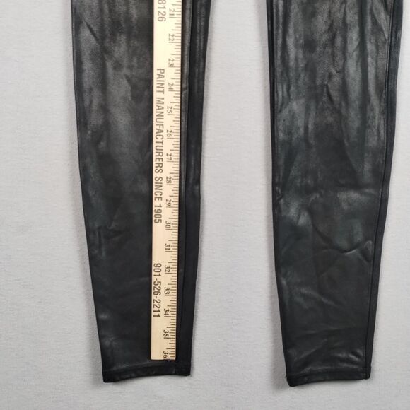 Spanx Faux Leather Leggings Stretch Compression Black Size XL - Picture 8 of 10